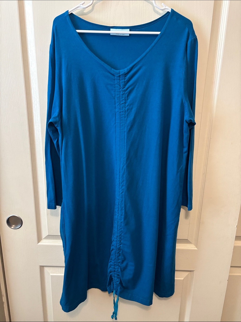bryn Walker Blue Knit V-neck Casual Dress